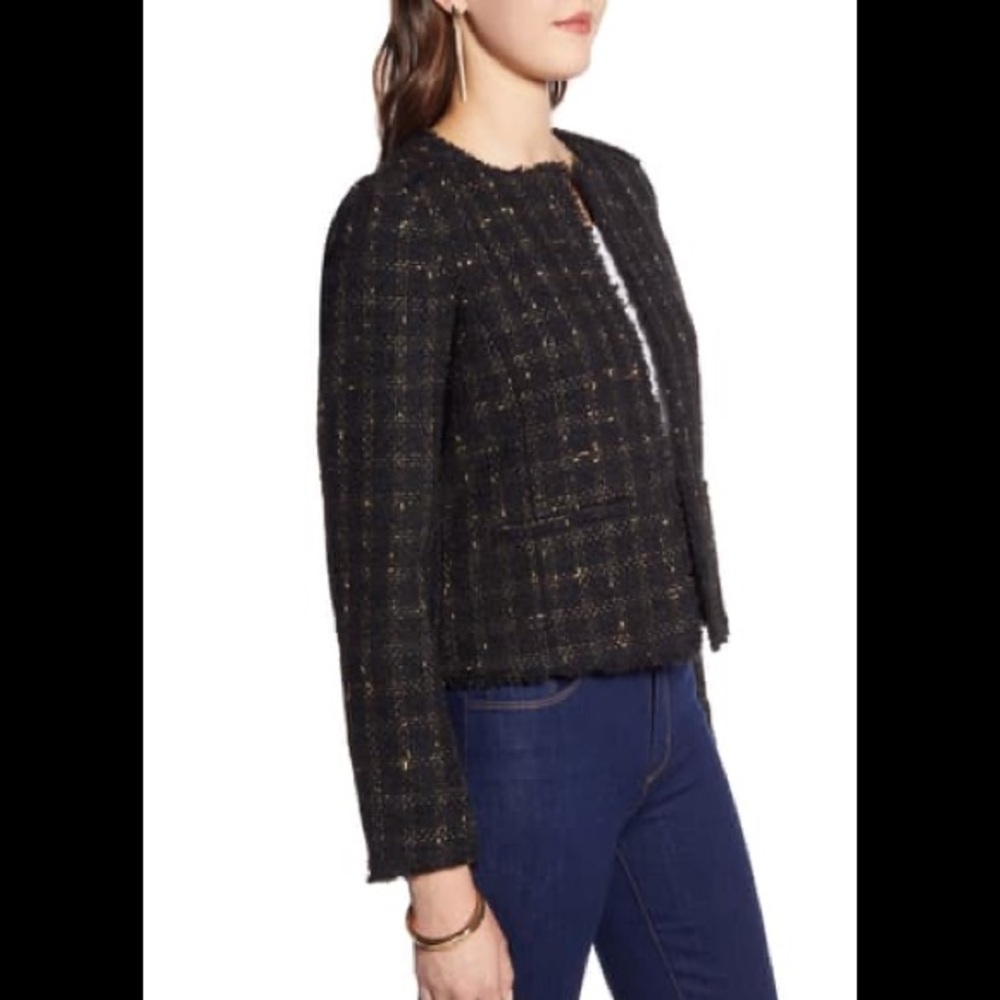 Halogen Metallic Tweed Jacket